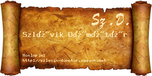 Szlávik Dömötör névjegykártya